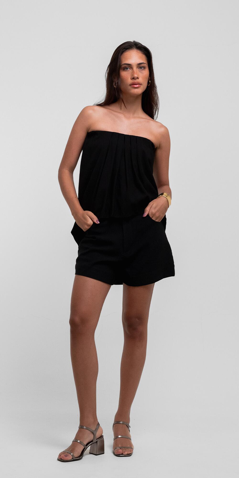 SHORT EVASE CUPRO LIKE PRETO