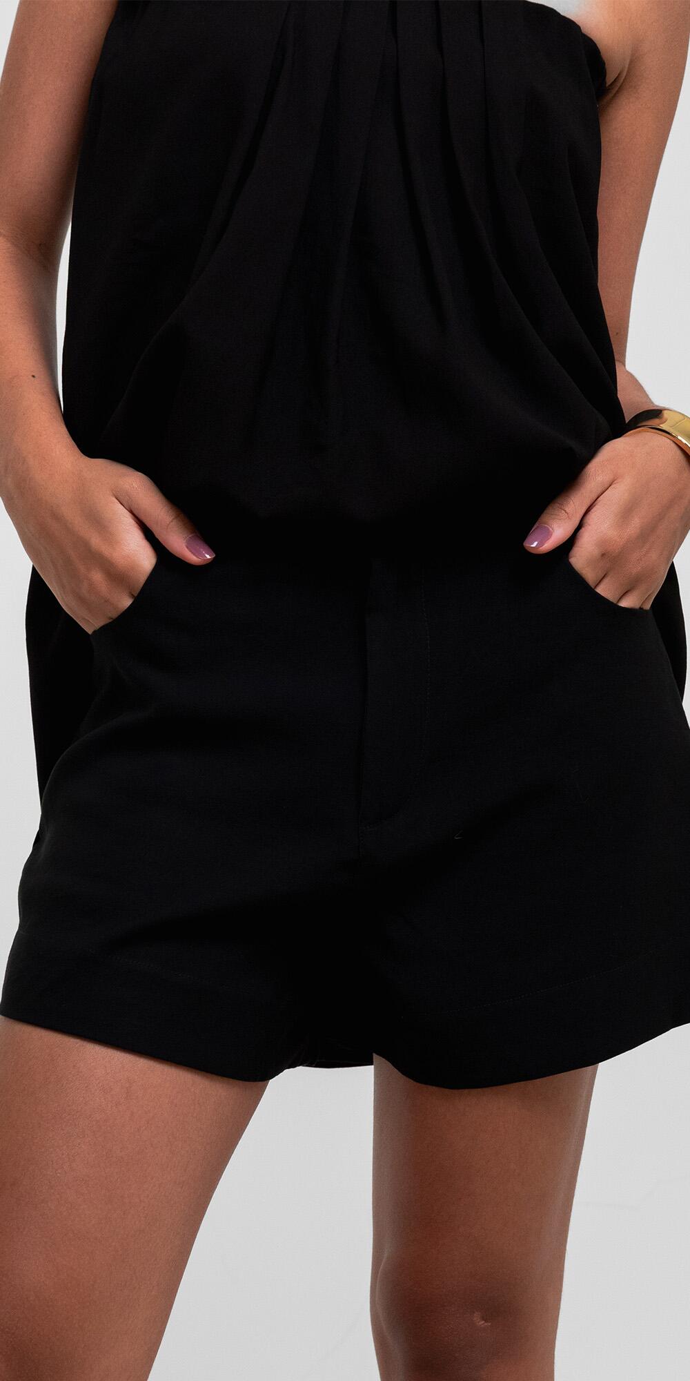 SHORT EVASE CUPRO LIKE PRETO