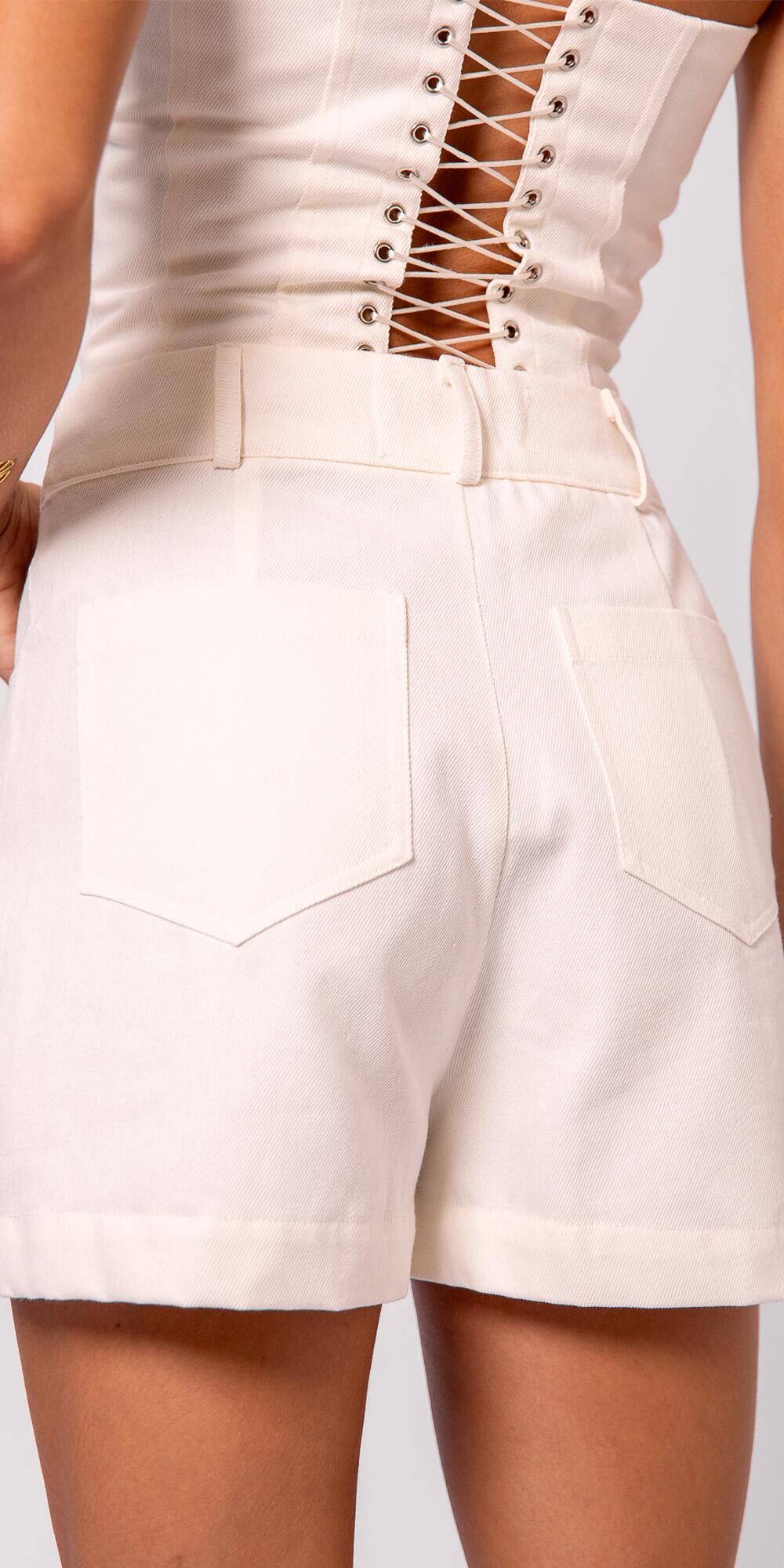 SHORT RETO SARJA OFF WHITE