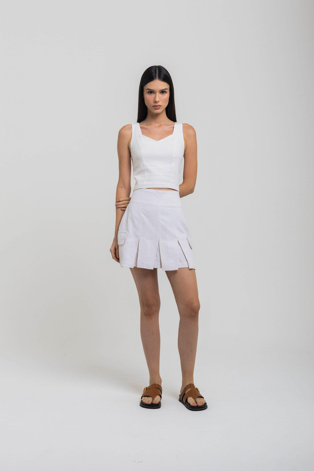 SHORT SAIA PLISSADO SALAMANCA BRANCO