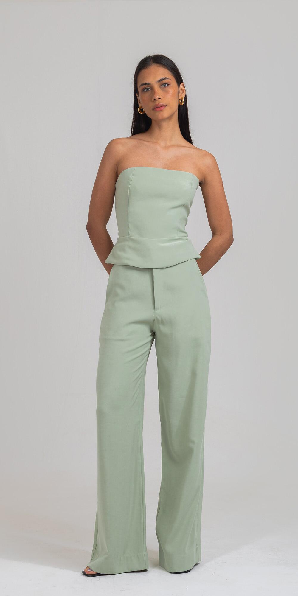 CALÇA BETINA CUPRO FINE CHÁ VERDE