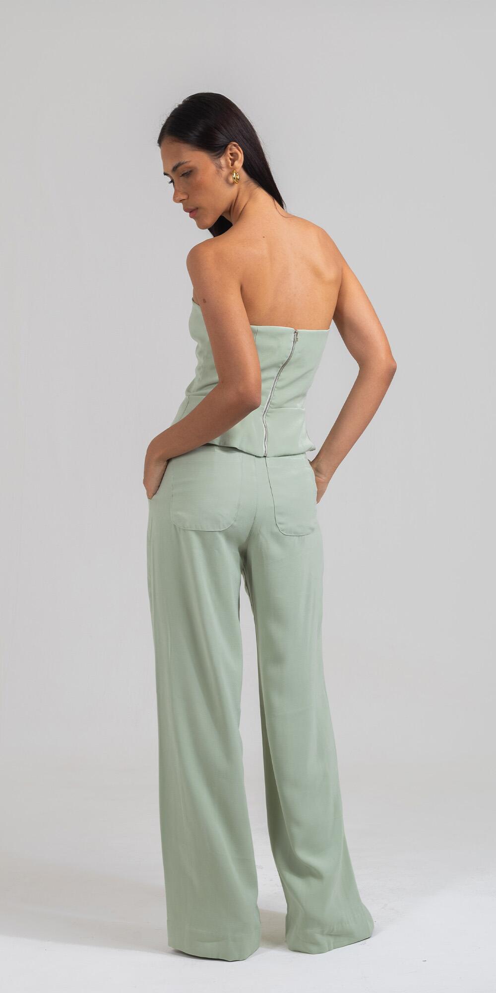 CALÇA BETINA CUPRO FINE CHÁ VERDE