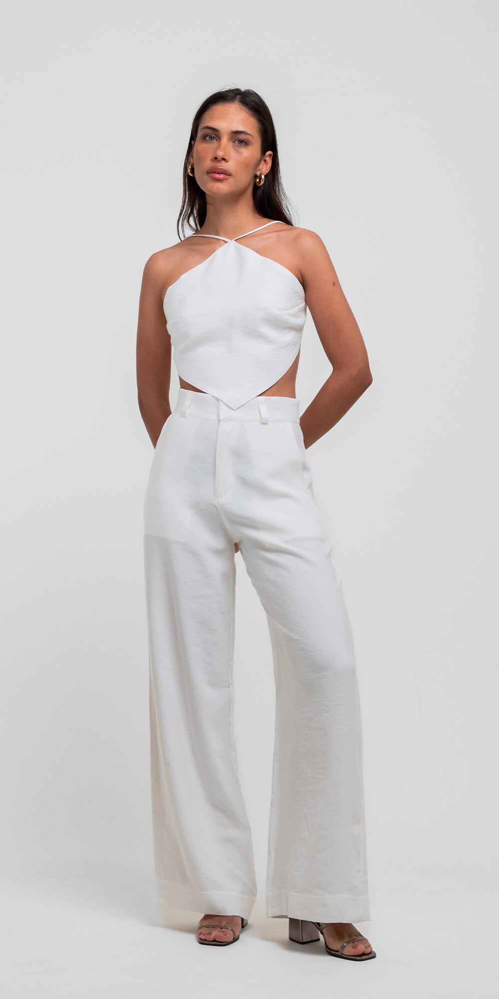 CALÇA BETINA CUPRO LIKE BRANCO