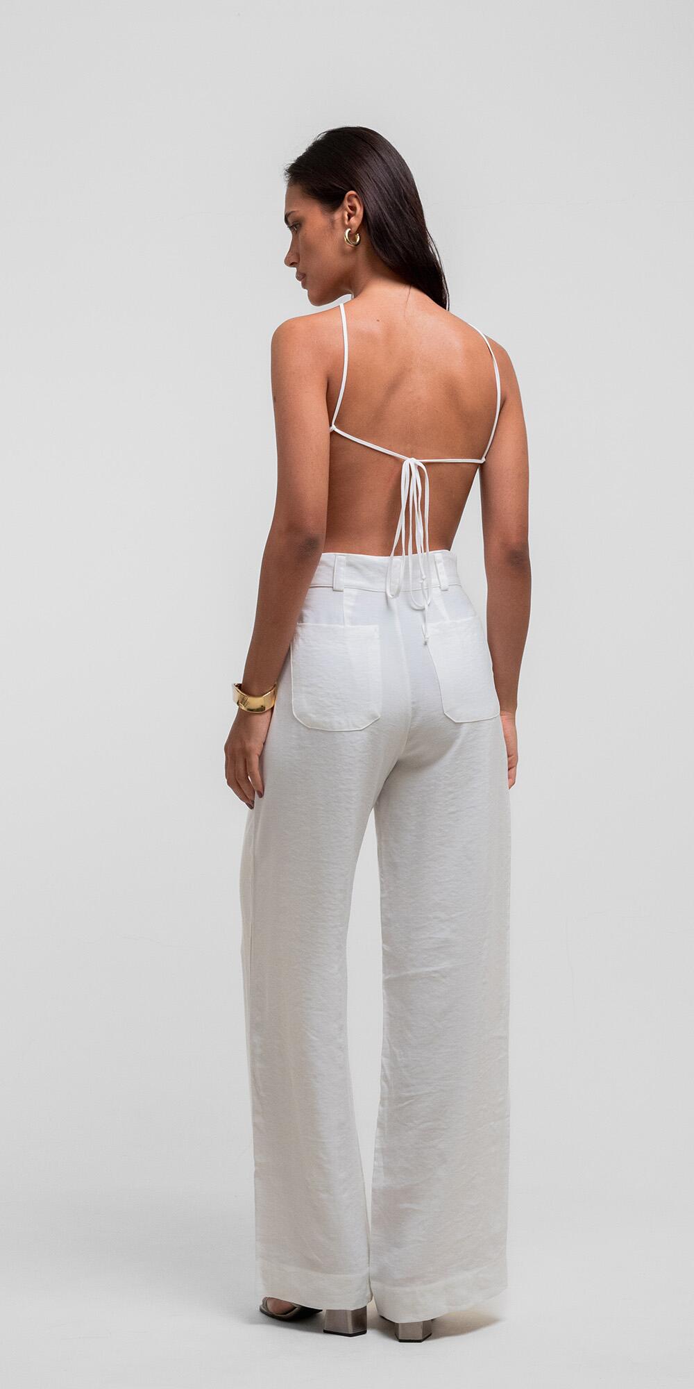 CALÇA BETINA CUPRO LIKE BRANCO