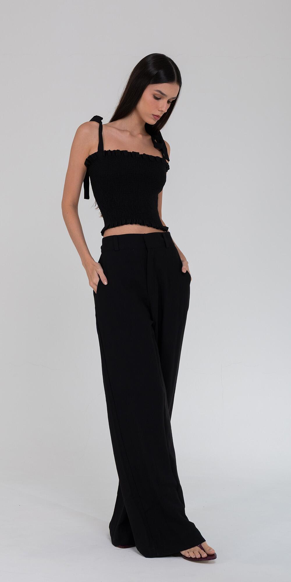 CALÇA BETINA CUPRO LIKE PRETO