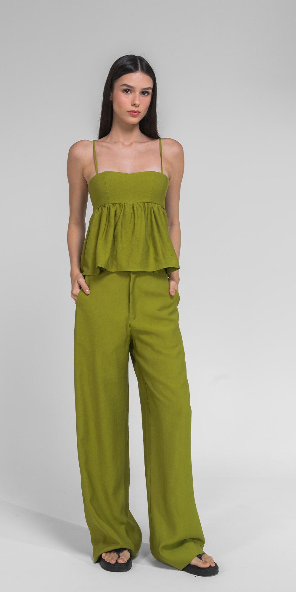 CALÇA BETINA CUPRO LIKE WASABI