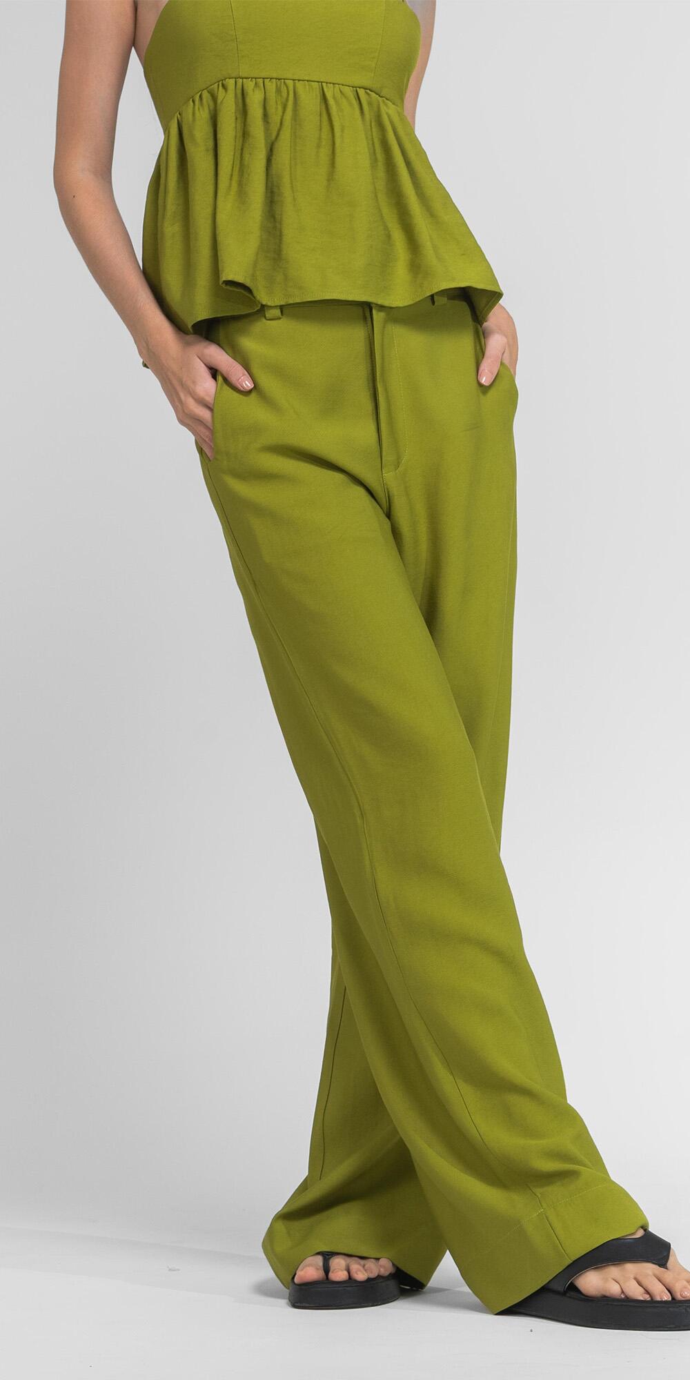 CALÇA BETINA CUPRO LIKE WASABI
