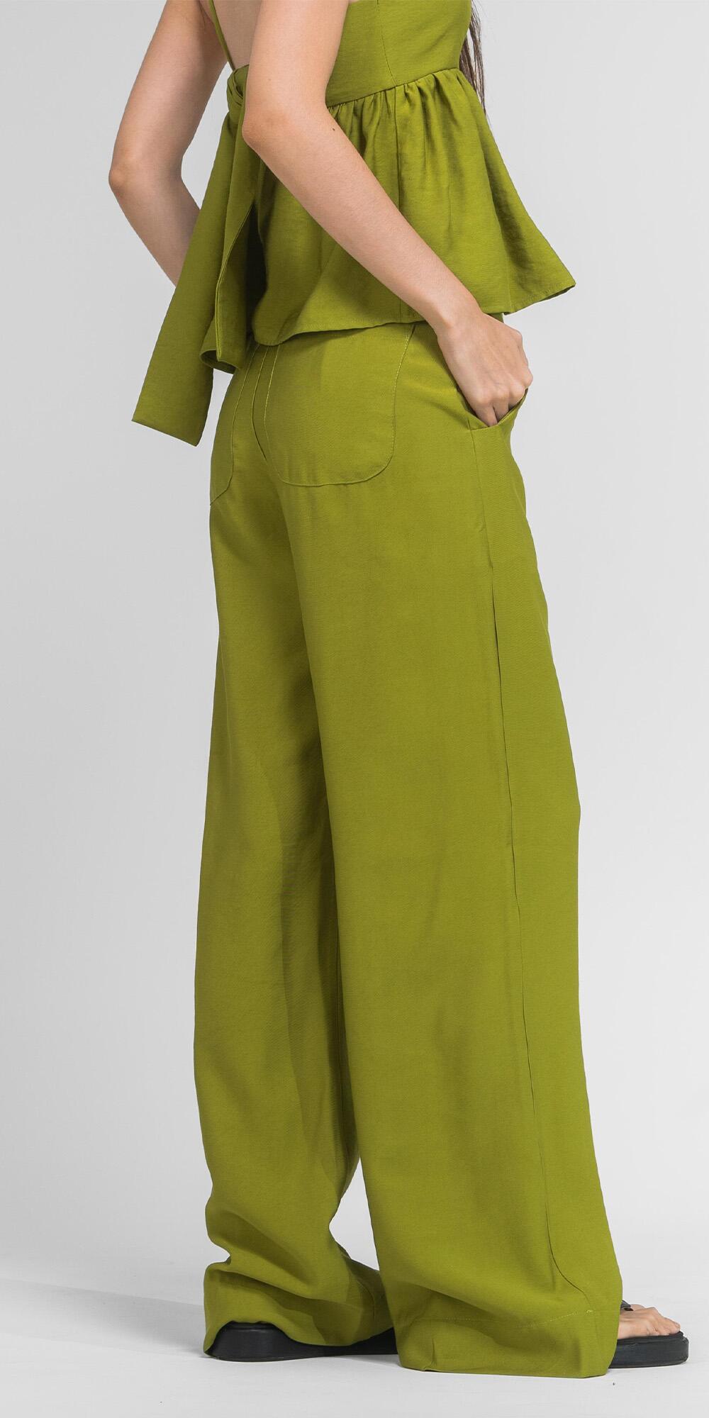 CALÇA BETINA CUPRO LIKE WASABI