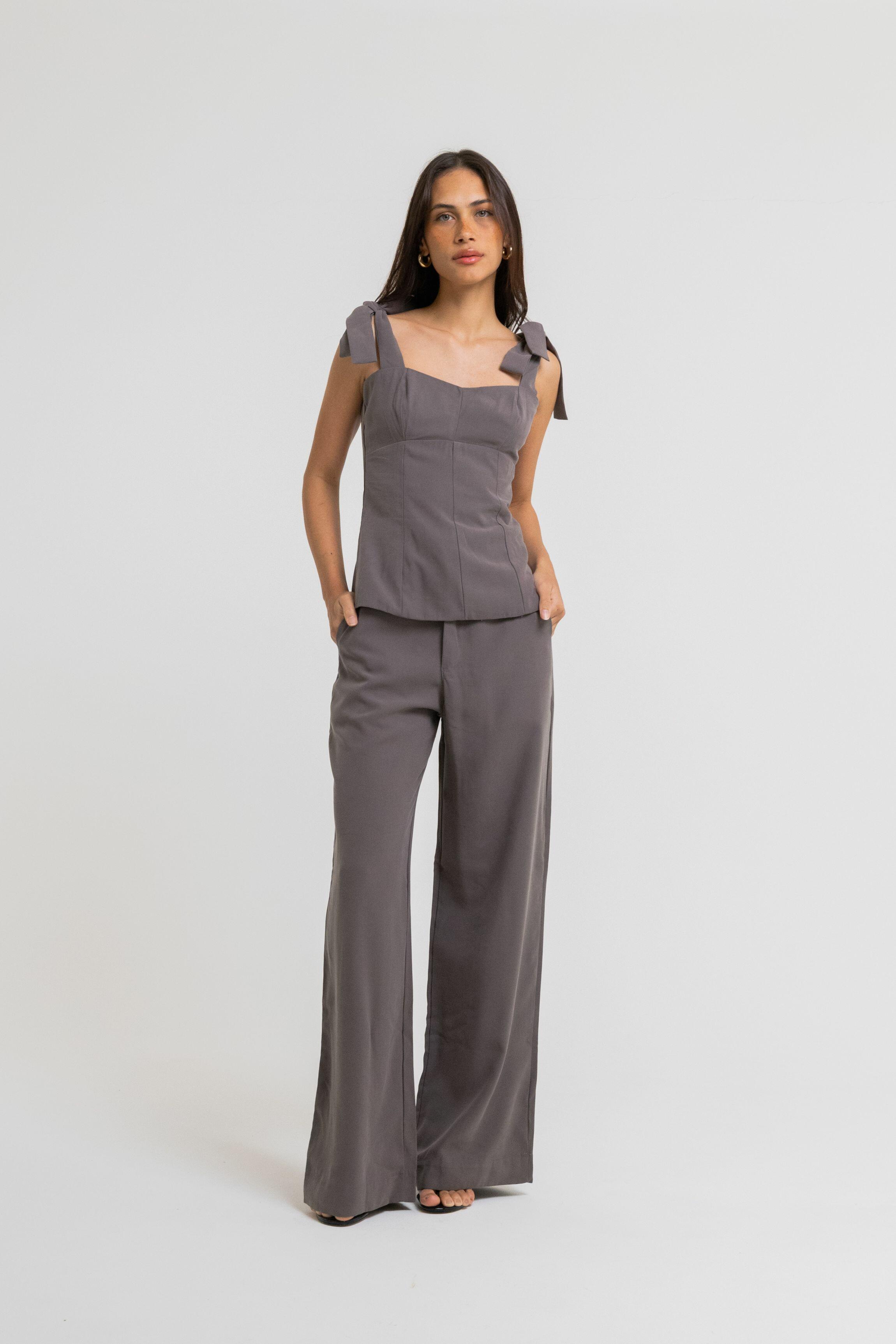 CALÇA BETINA CUPRO PROVENCE CINZA