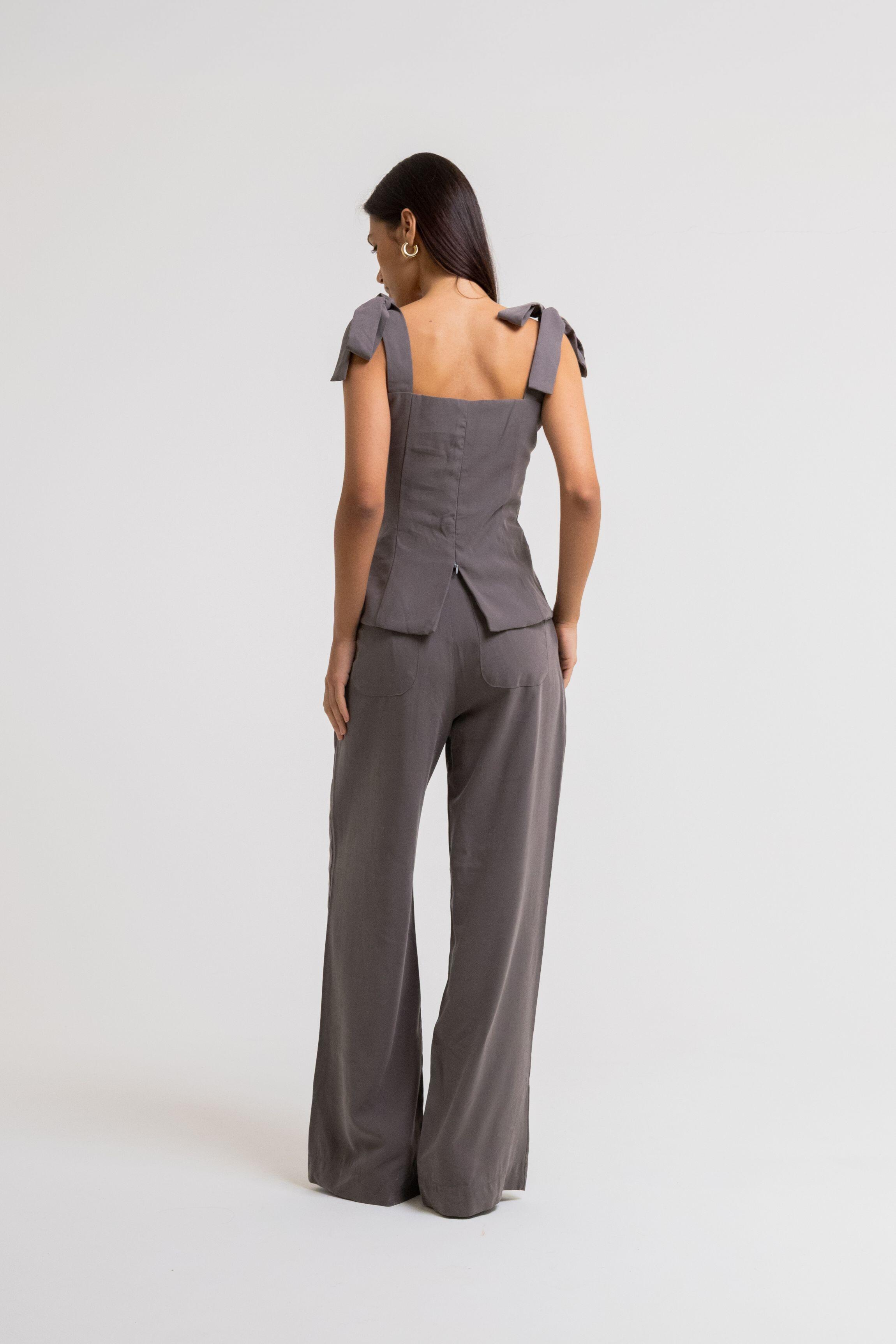 CALÇA BETINA CUPRO PROVENCE CINZA