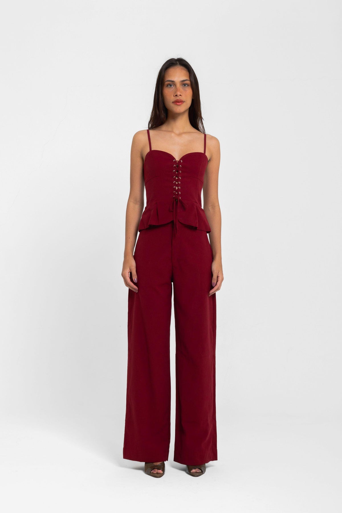 CALÇA BETINA CUPRO PROVENCE VINHO