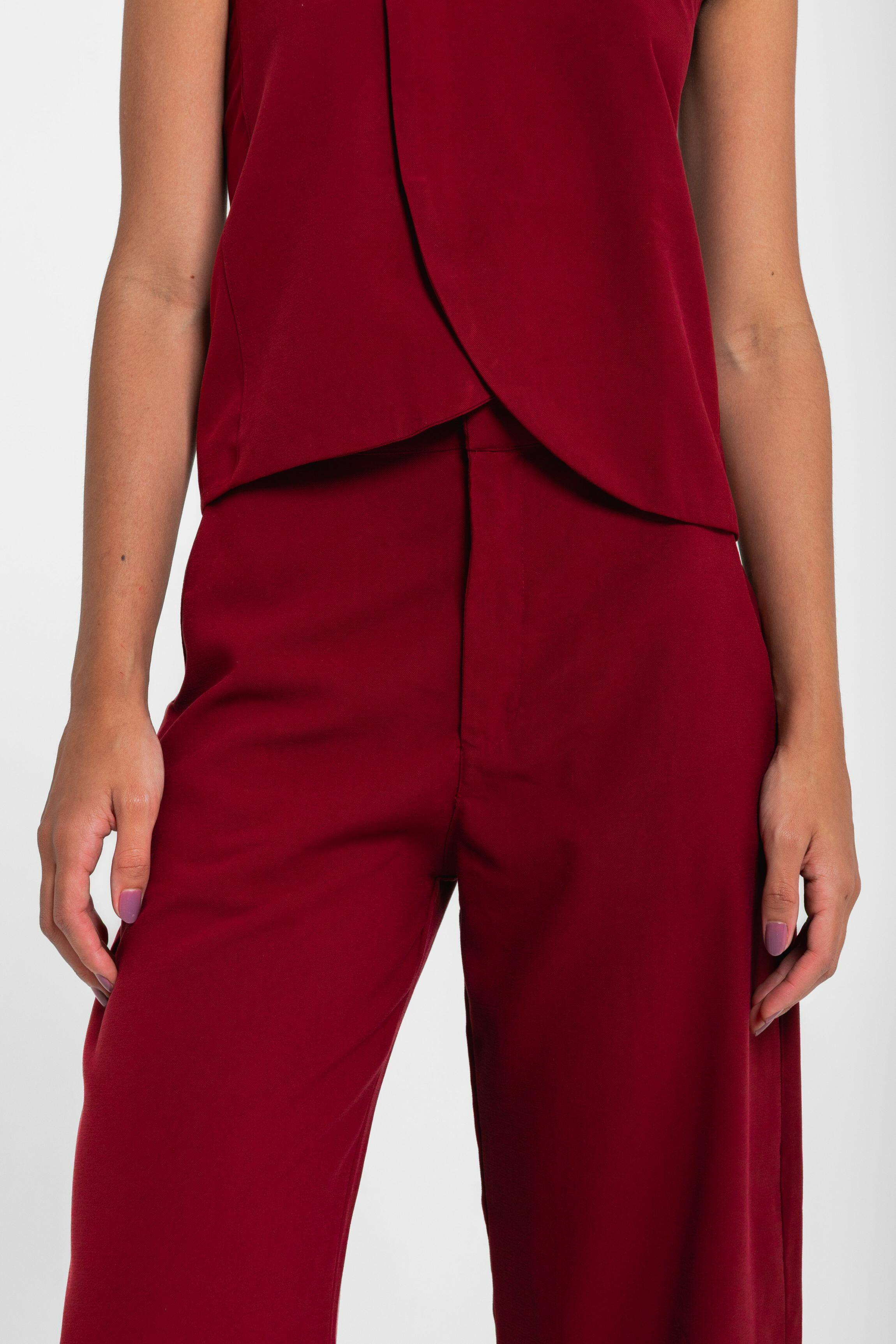 CALÇA BETINA CUPRO PROVENCE VINHO