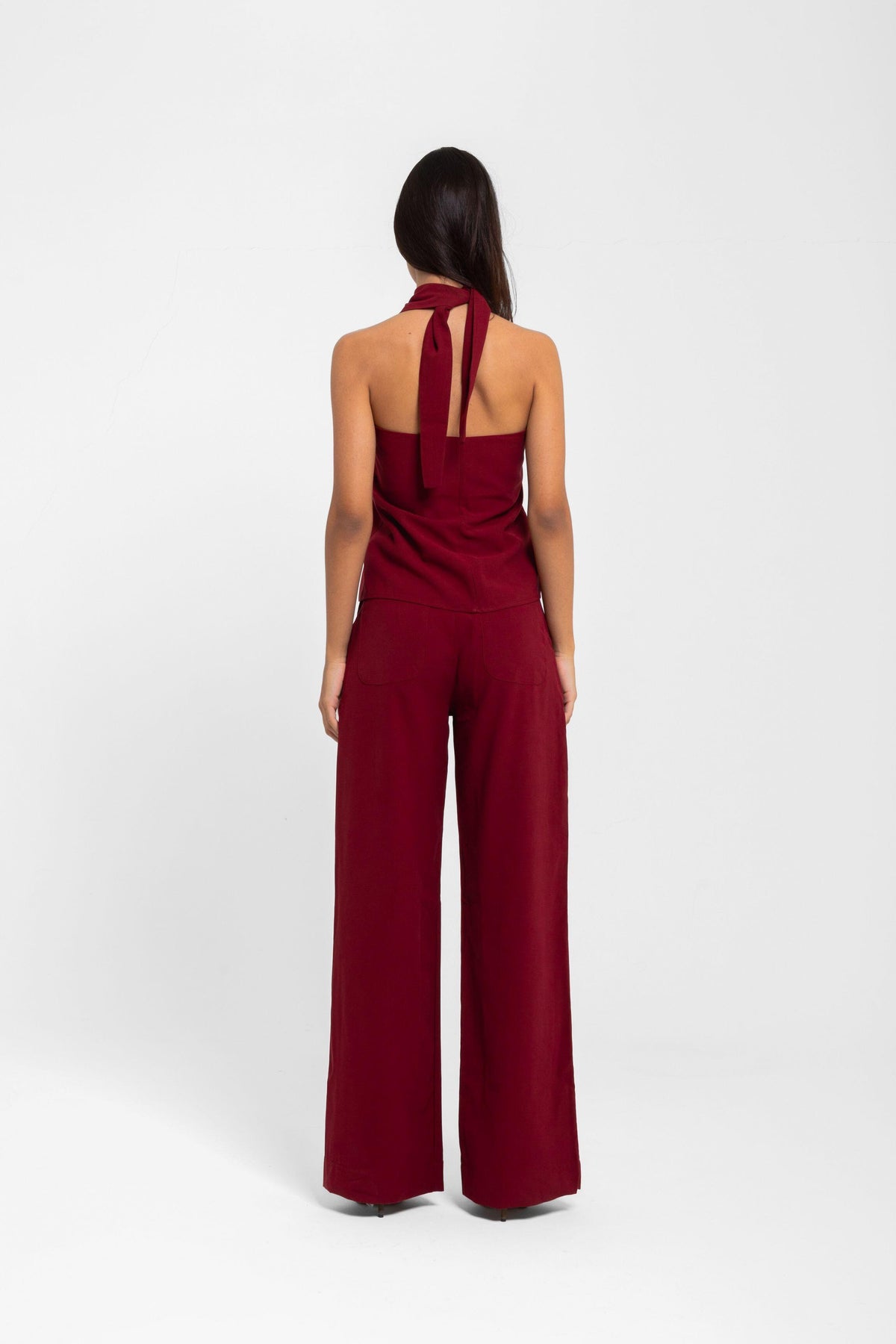 CALÇA BETINA CUPRO PROVENCE VINHO