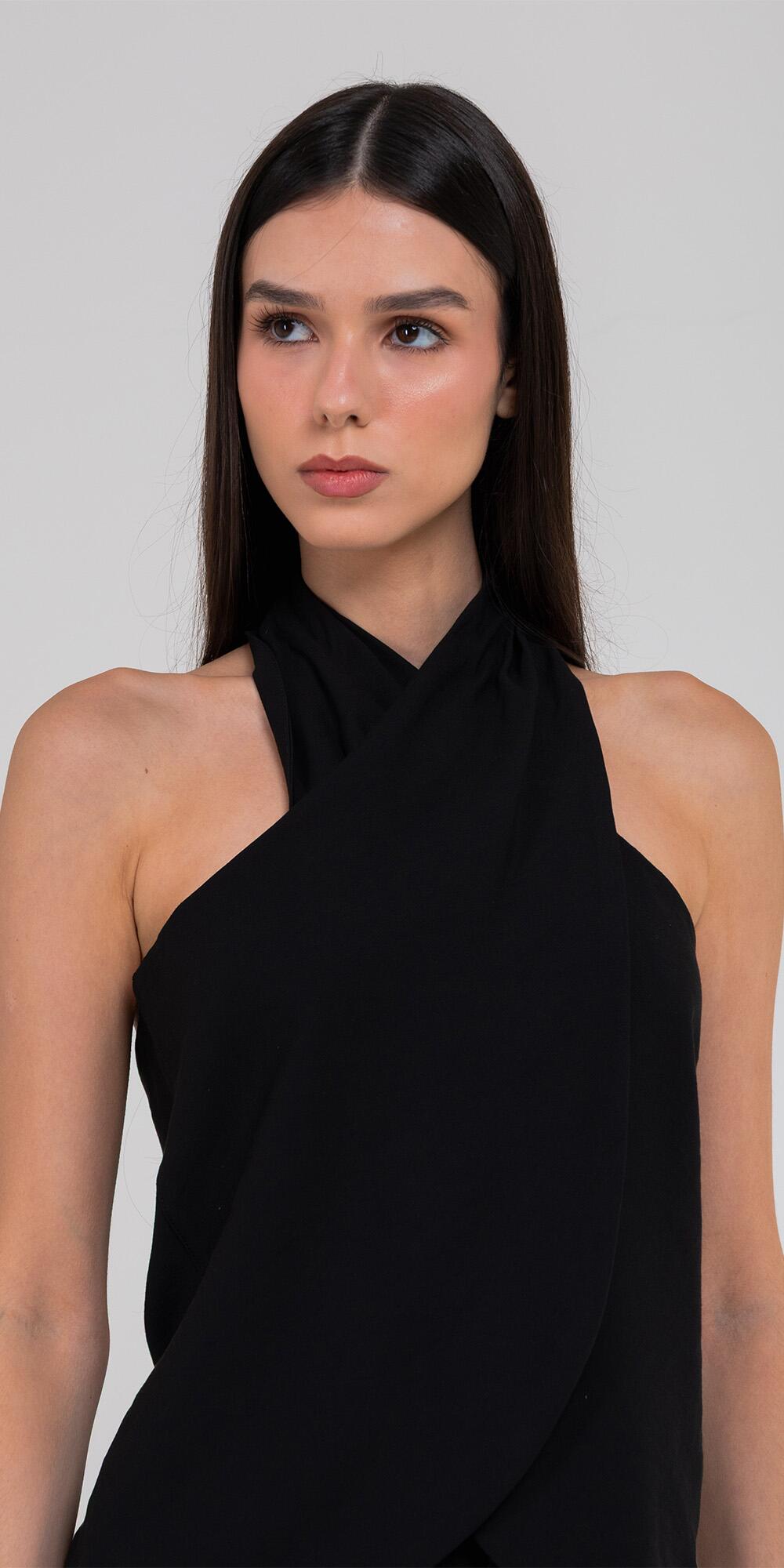 BLUSA SIENNA CUPRO LIKE PRETO