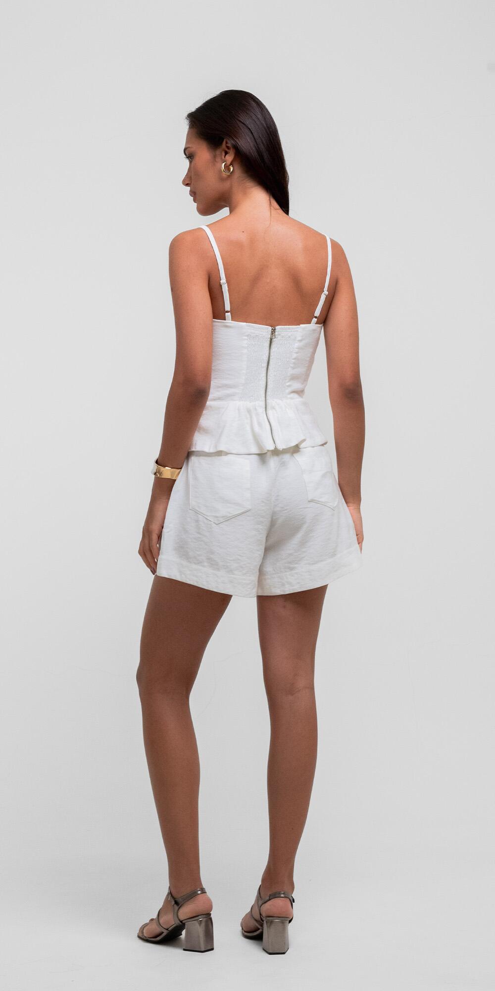 SHORT EVASE CUPRO LIKE BRANCO
