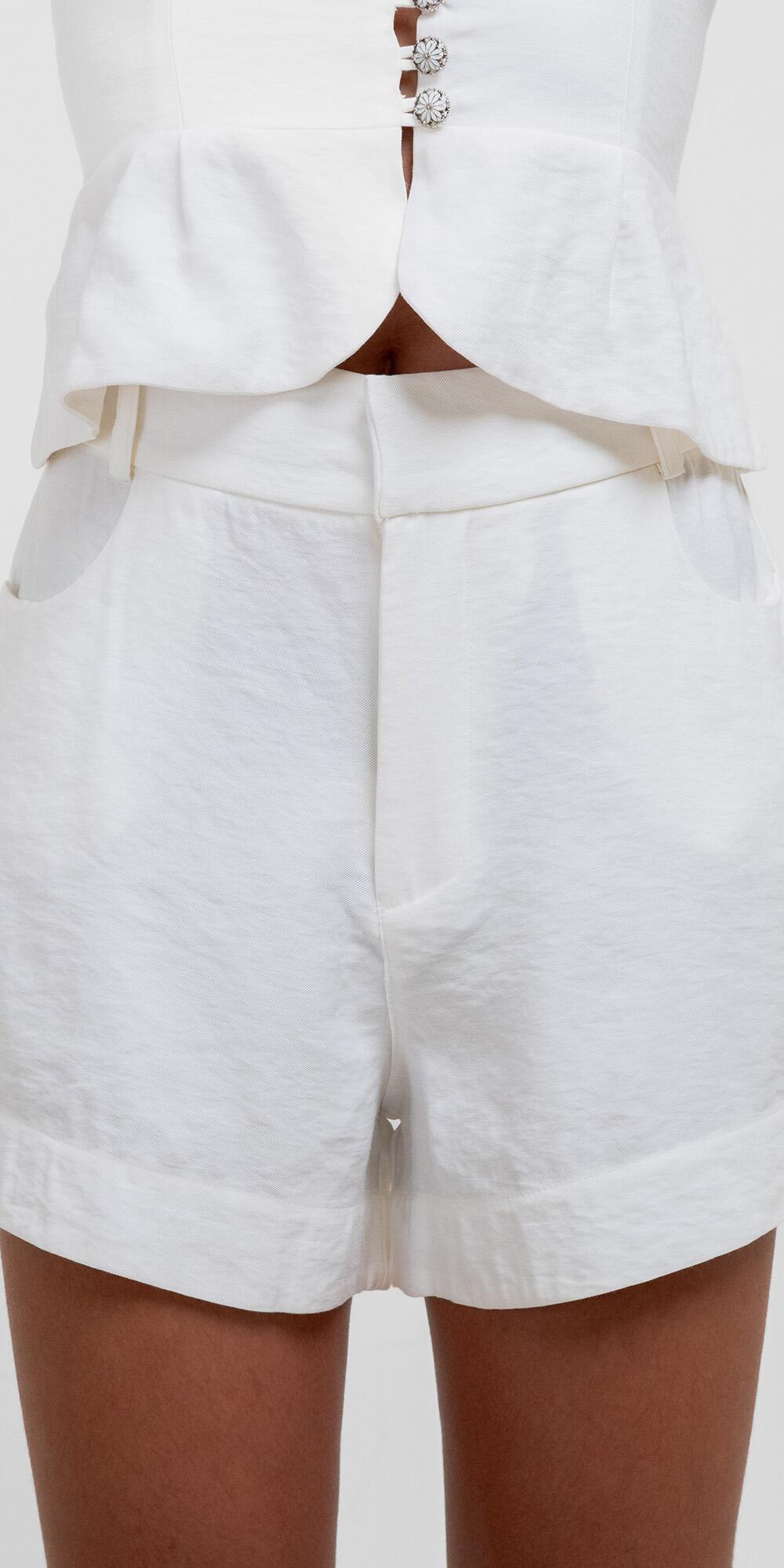 SHORT EVASE CUPRO LIKE BRANCO