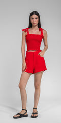 SHORT EVASE CUPRO LIKE VERMELHO