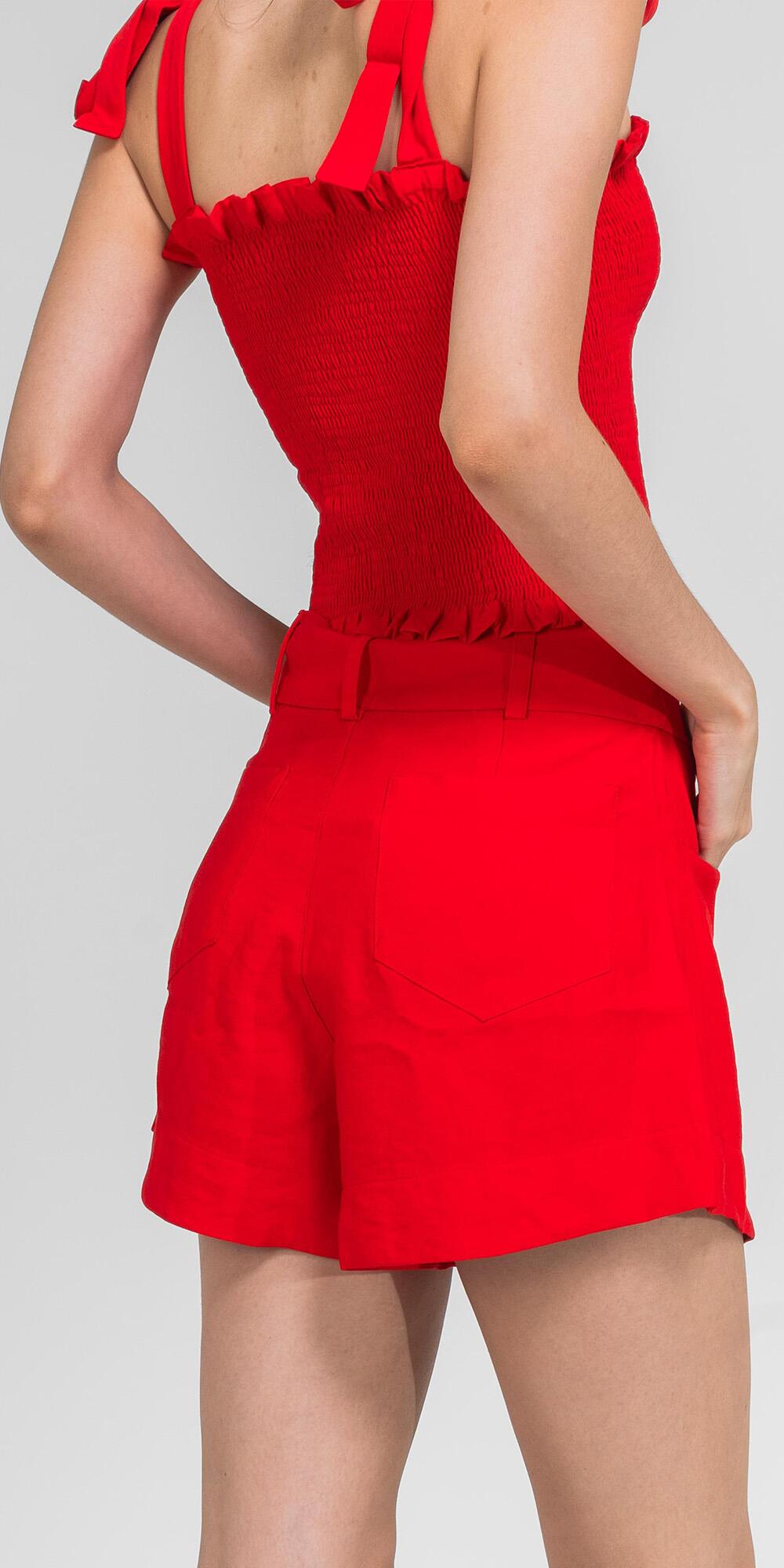 SHORT EVASE CUPRO LIKE VERMELHO