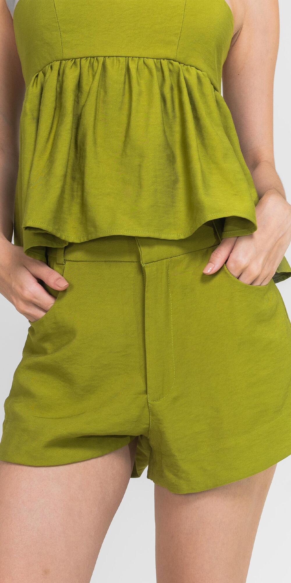 SHORT EVASE CUPRO LIKE WASABI