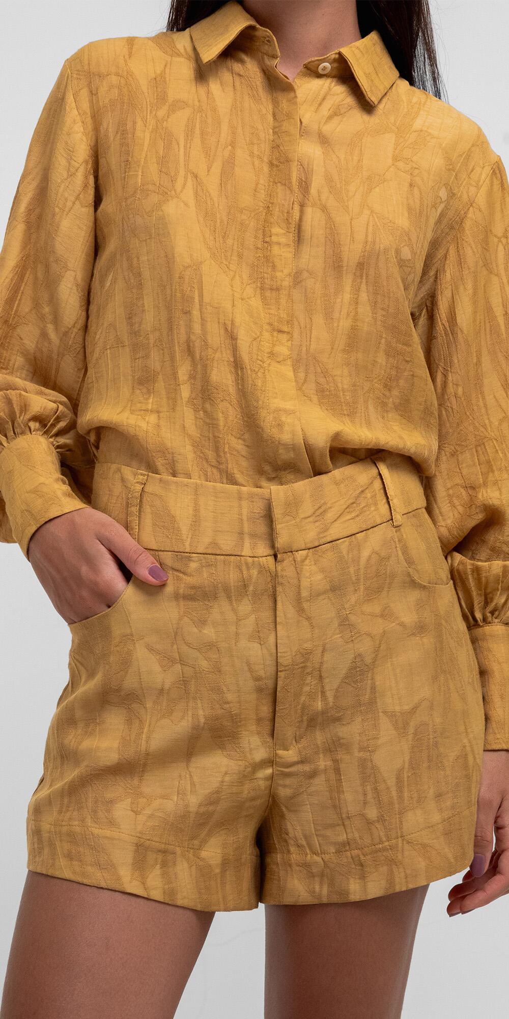 SHORT EVASE LYOCEL LEAF BANOFFEE