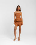 SHORT EVASE TICIANE CONHAQUE