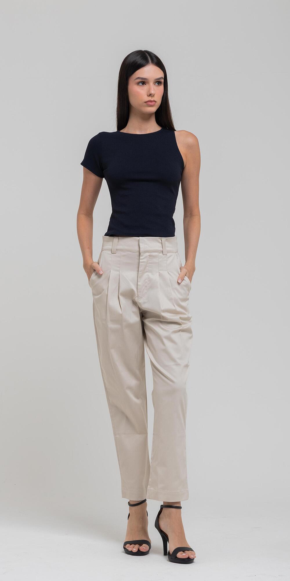 CALÇA BRUNA ALGODÃO OYSTER