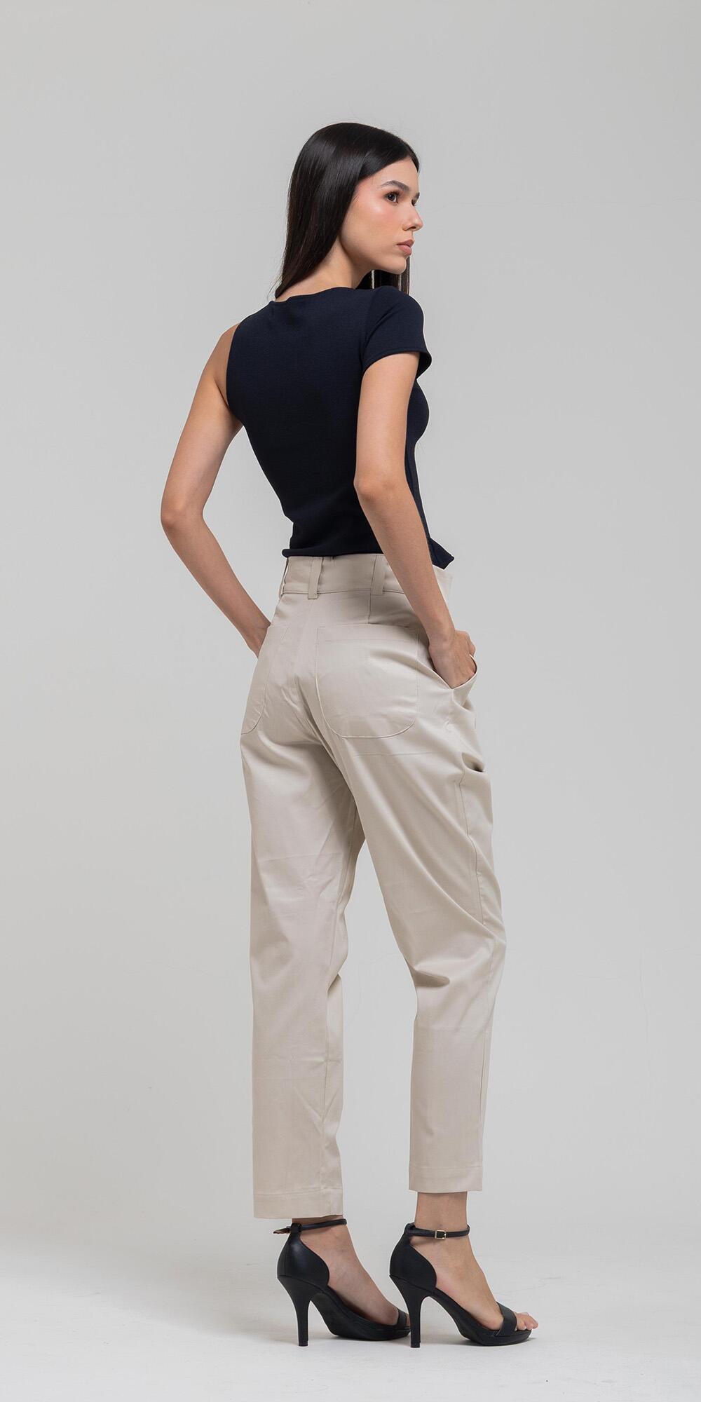 CALÇA BRUNA ALGODÃO OYSTER