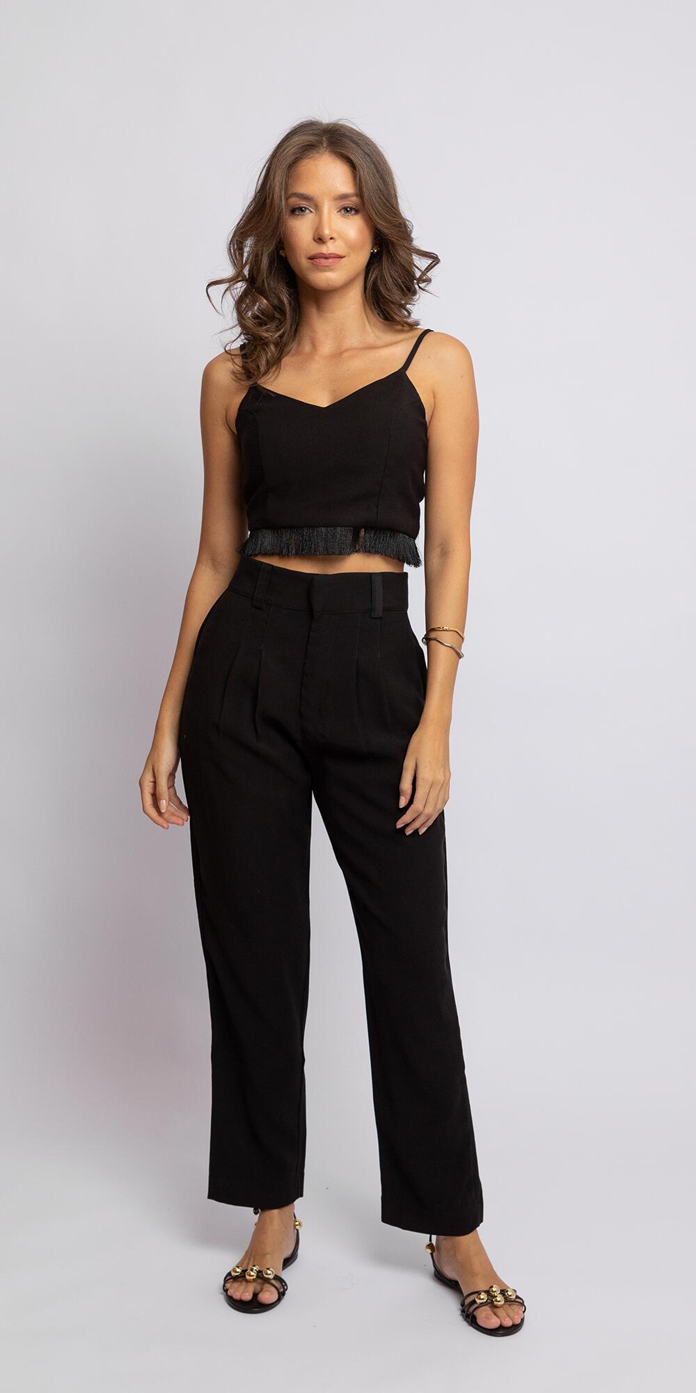 CALÇA BRUNA CUPRO LIKE PRETO