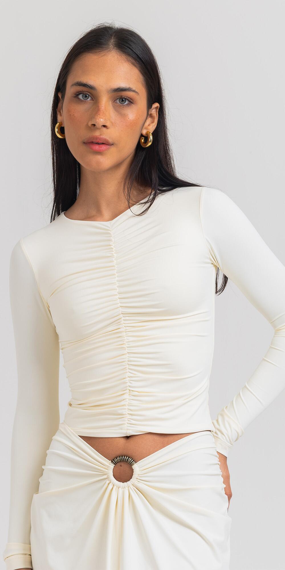 BLUSA ELLA POLIAMIDA MACADAMIA
