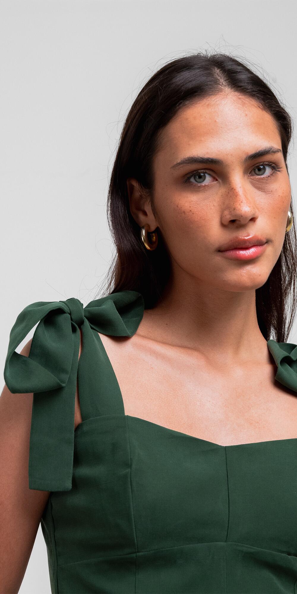 BLUSA ANTONIA FECHADA ALÇA CUPRO FINE MOSS