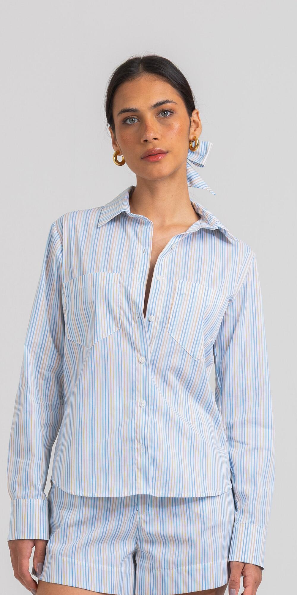 CAMISA HELENA TRICOLINE LISTRAS ANGEL