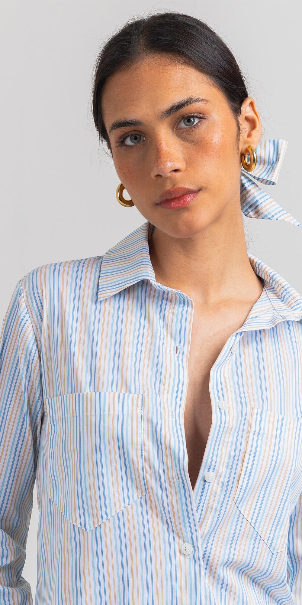 CAMISA HELENA TRICOLINE LISTRAS ANGEL