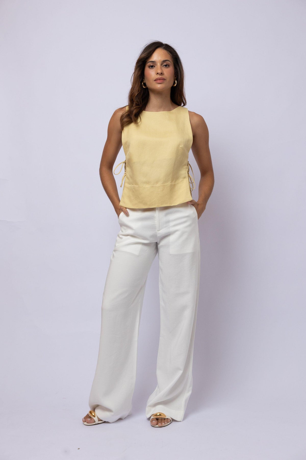 BLUSA VIC LINEN FRESH GOLD GRASS