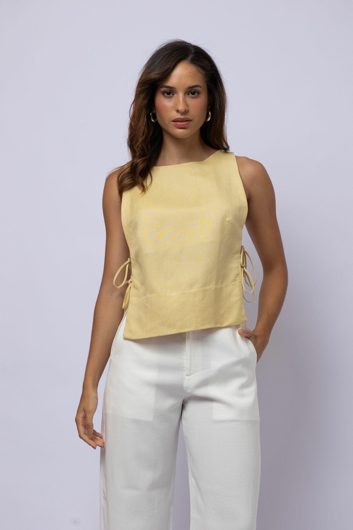 BLUSA VIC LINEN FRESH GOLD GRASS
