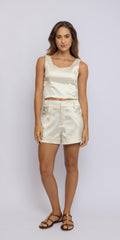 BLUSA ISLA SATIN JACQUARD PIED QUAKER