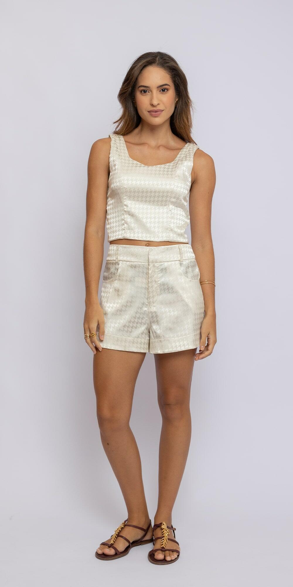BLUSA ISLA SATIN JACQUARD PIED QUAKER