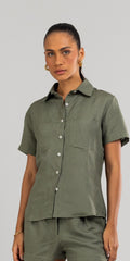 CAMISA MC LINEN FRESH MILITAR