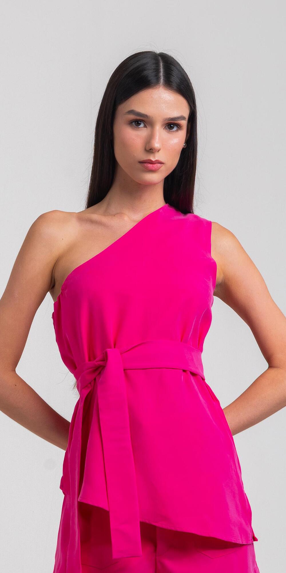 BLUSA IVY COM FAIXA CUPRO FINE PINK