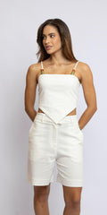 BERMUDA COZI LINHO OFF WHITE