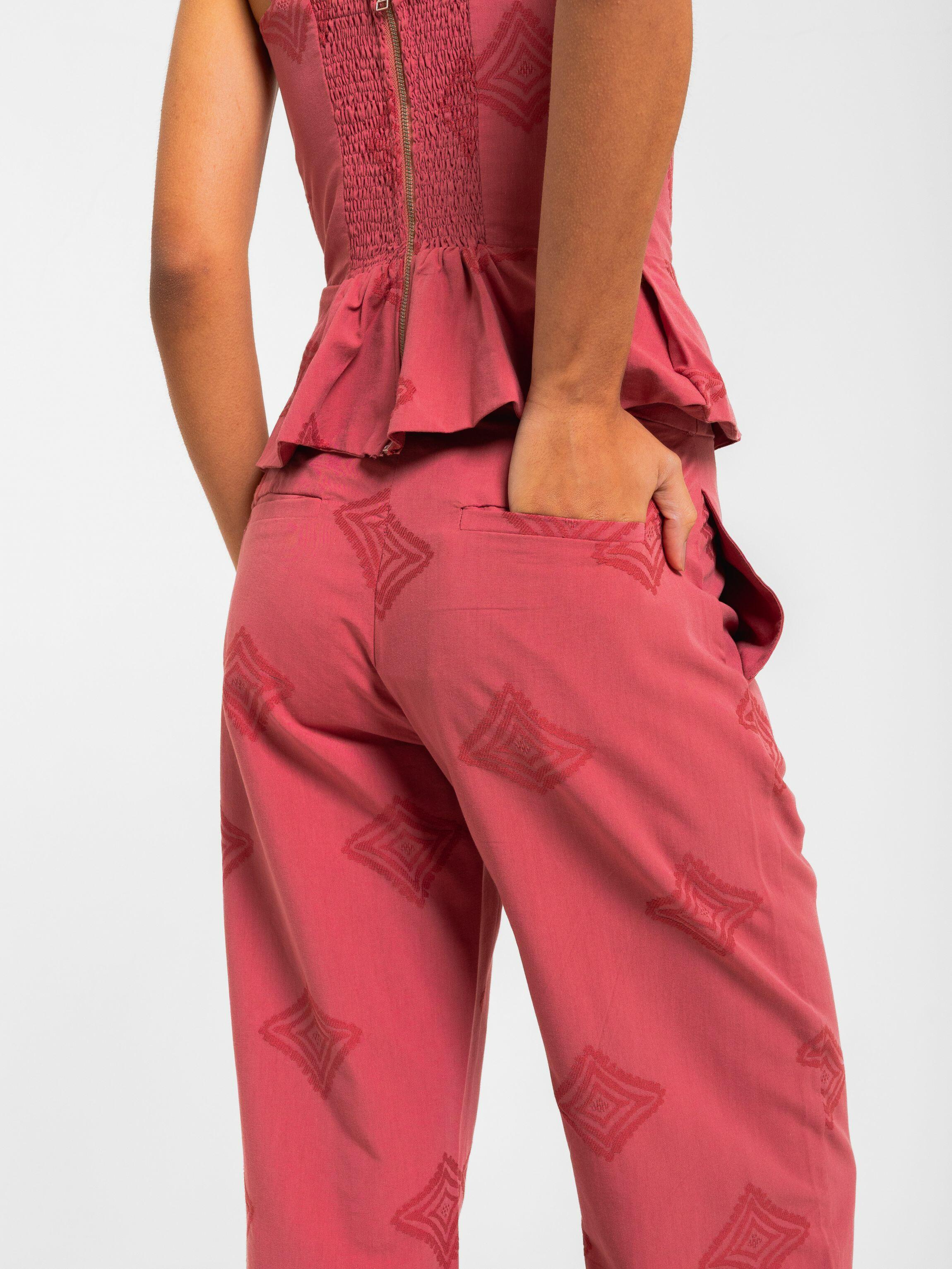 CALÇA BETA JACQUARD KAMALA GOIABA