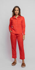 CALÇA BRUNA - COS LATERAL FLAME VERMELHO