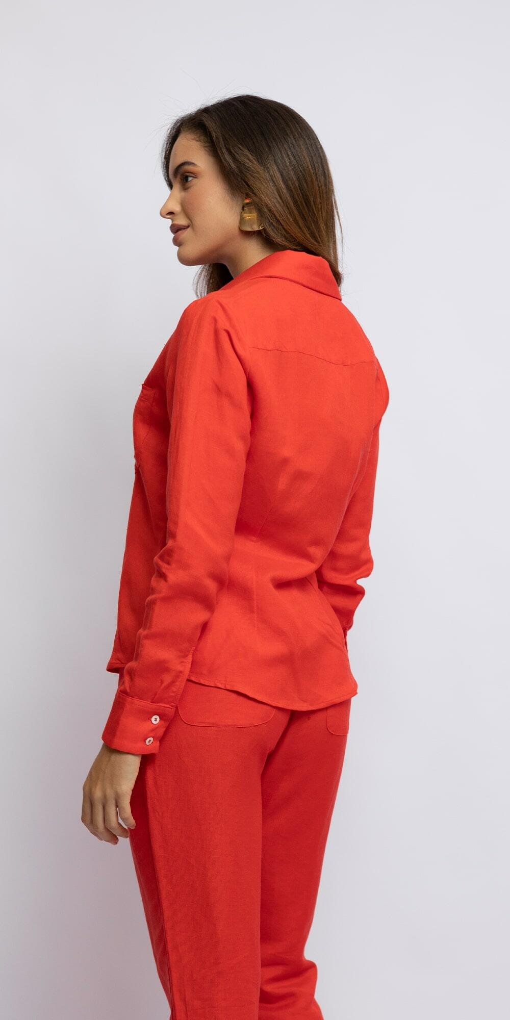 CALÇA BRUNA - COS LATERAL FLAME VERMELHO