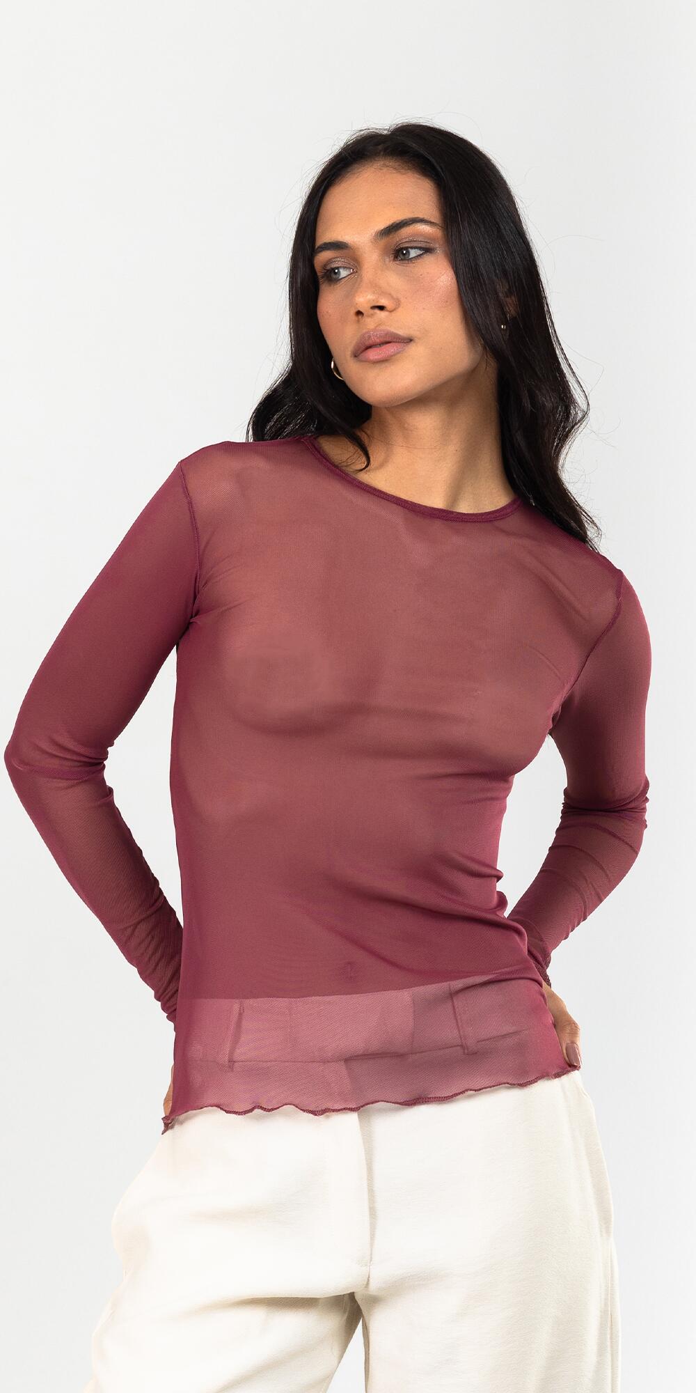 BLUSA SKIN TULE WINE
