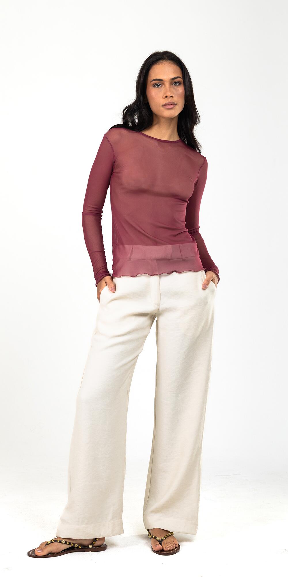 BLUSA SKIN TULE WINE