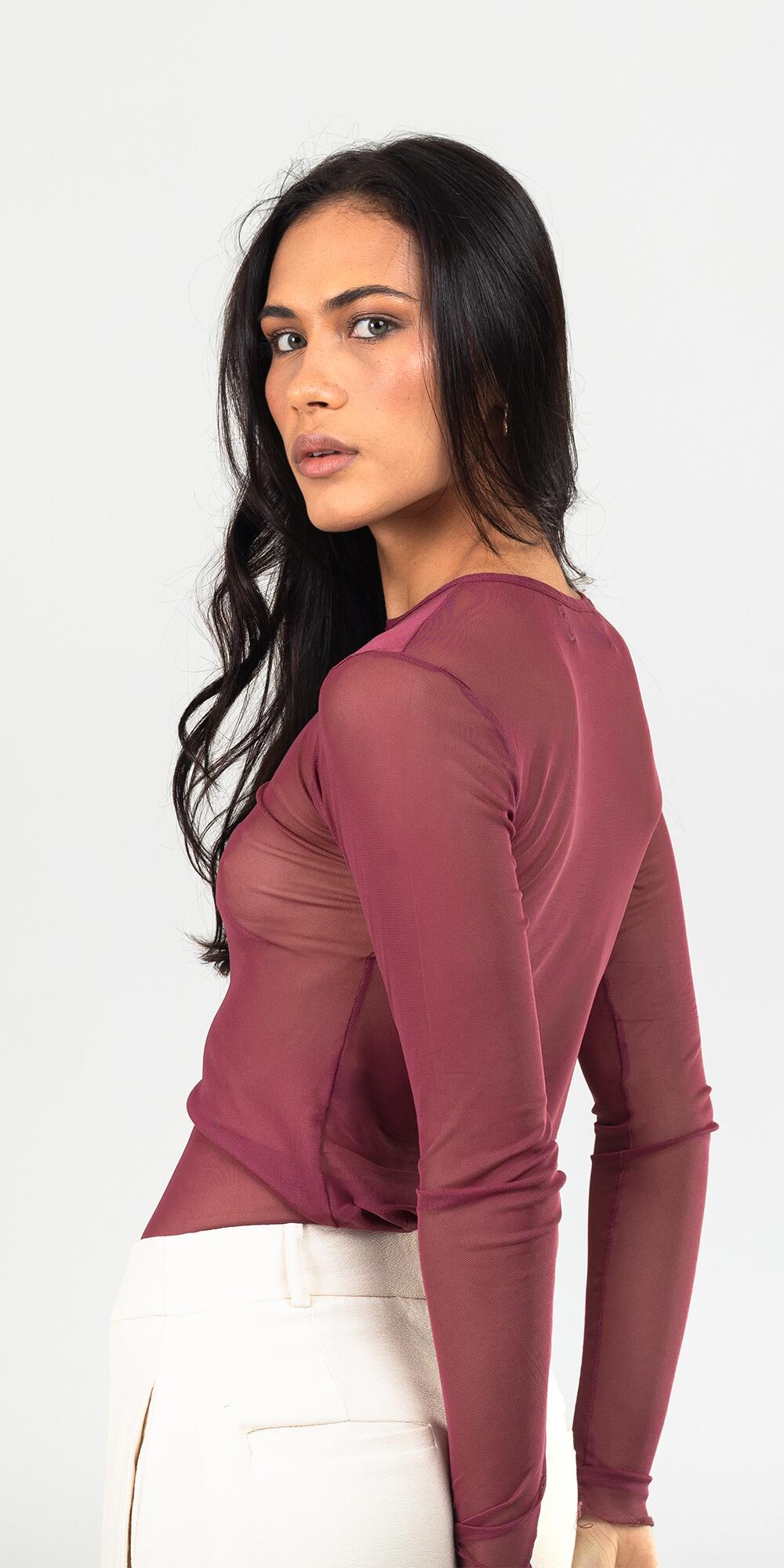 BLUSA SKIN TULE WINE
