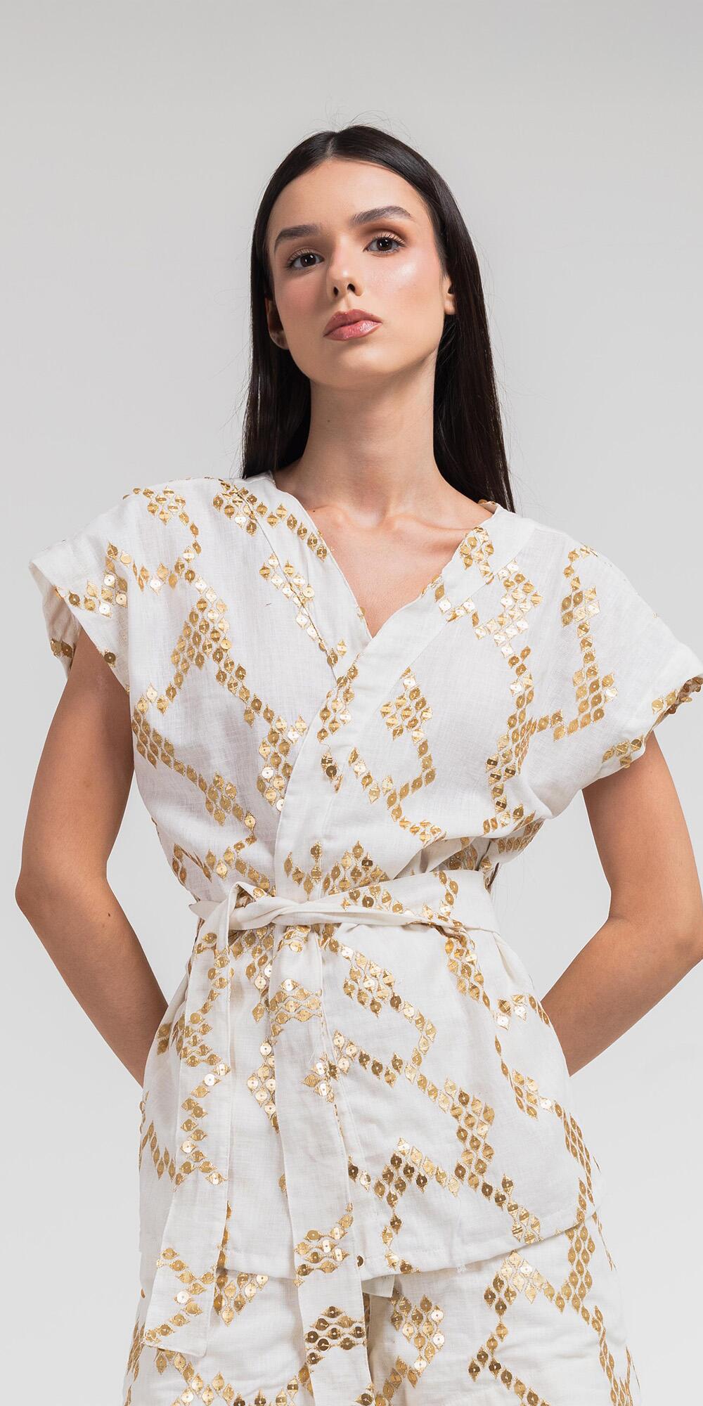 QUIMONO BELA SERINAGAR OFF WHITE