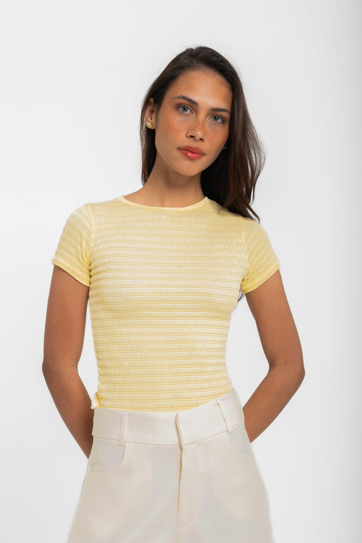 BLUSA TECA CRINKLE BUTTER