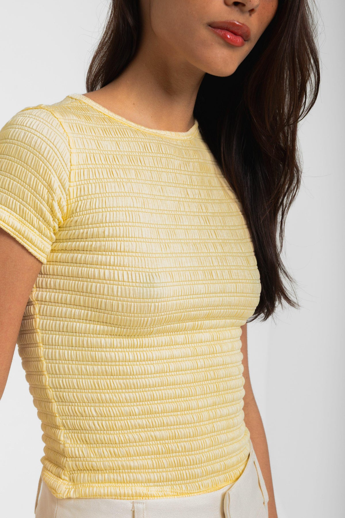 BLUSA TECA CRINKLE BUTTER