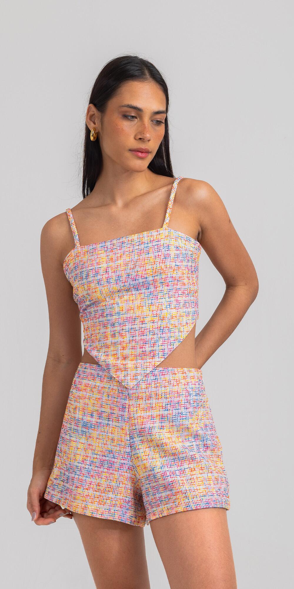 SHORT DAISY TWEED HAPPY MULTICOLORIDO