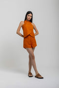 SHORT CECÍLIA LINEN FRESH MARMALADE